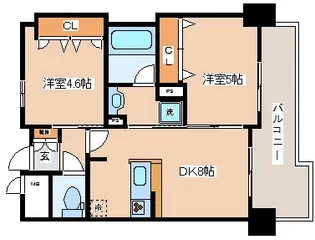 エステムコート神戸ハーバーランド前Vアクア【14階】の間取り