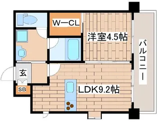 サンライト割塚【6階】の間取り