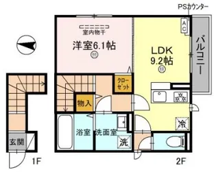 コリーナ ヴィルトゥ【2階】の間取り