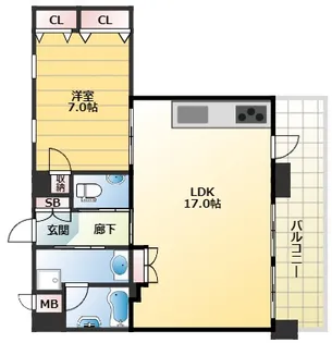 エイジングコート三宮【10階】の間取り