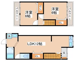 兵庫県神戸市垂水区高丸7丁目【テラスハウス】の間取り