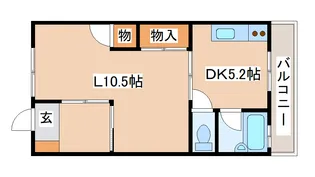 1DKの間取り画像
