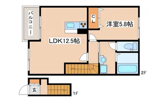オーシャンコート姫路B棟【203号室】の間取り
