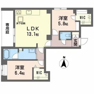 シャーメゾン潮見台【101号室】の間取り