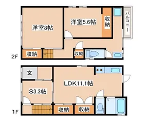 兵庫県神戸市長田区長楽町4丁目【一戸建】の間取り