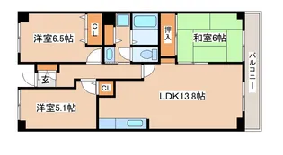 須磨名谷ハウス1号棟【3階】の間取り