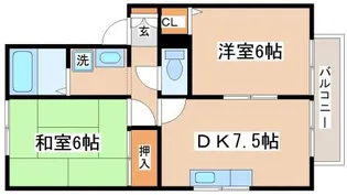 エクセルハイツ桃山【201号室】の間取り