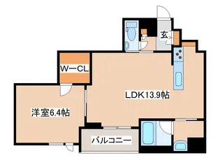 Sha Maison Gardens水笠【206号室】の間取り