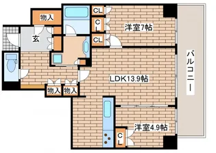 ザ・パークハウス神戸タワー【4階】の間取り
