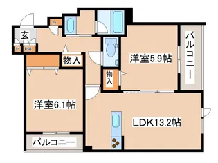 Sha Maison Gardens水笠【305号室】の間取り