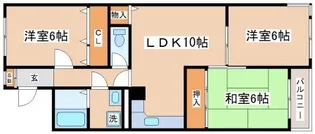 ロイヤルハイツ本多聞【2階】の間取り