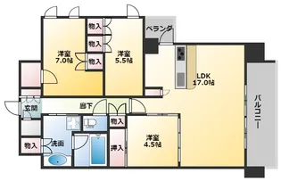 グランカサーレ西明石駅前【3階】の間取り