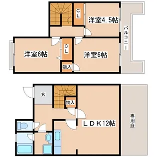 タウンハウスドミールA棟の間取り