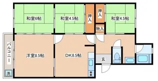 上高丸住宅1号棟【4階】の間取り