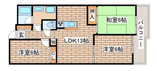 ハイツ雲雀丘【2階】の間取り