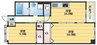 中山手コーポ【5階】の間取り