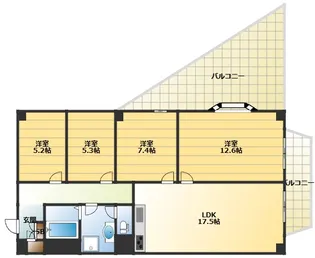 カサフェニックス北野【2階】の間取り