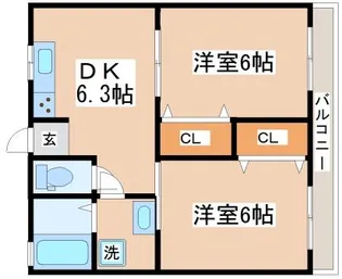 ときわ霞ヶ丘レクラン【3階】の間取り