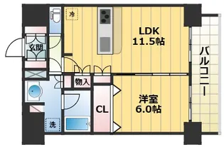 プレサンス新神戸駅前【10階】の間取り