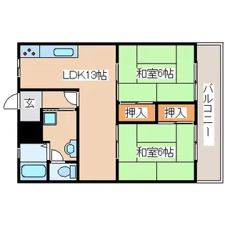 コーポ水田【4階】の間取り