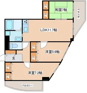 グランドシャトー西明石【3階】の間取り