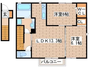 リバーハイム谷八木Ⅱ【2階】の間取り