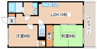 有瀬グランドハイツ【4階】の間取り