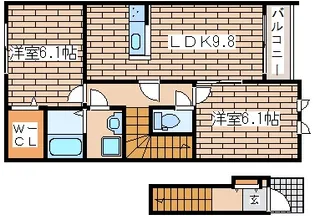 リュクス西明石2【2階】の間取り