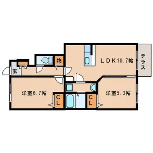 メゾン・アムール【1階】の間取り