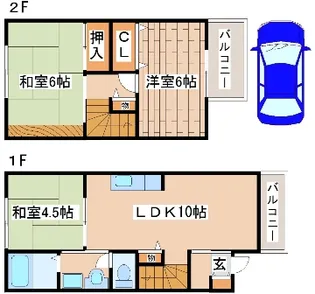 兵庫県明石市大久保町西島【テラスハウス】の間取り