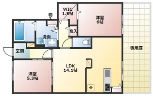 アグレアーブル【1階】の間取り