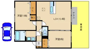 クレールコート【2階】の間取り