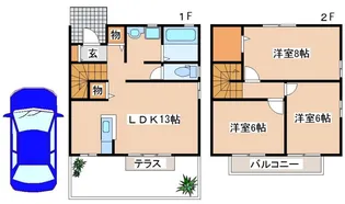ヒルグレイス【B102号室】の間取り