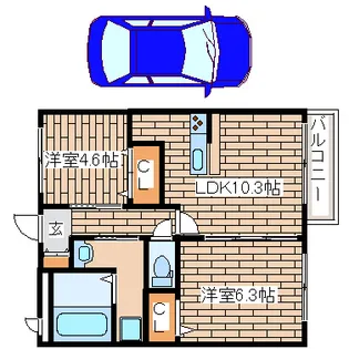 サンガーデン朝霧【1階】の間取り