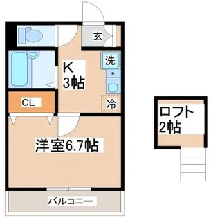 エントピアくるみII【302号室】の間取り