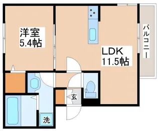 ル・シャン・ドゥ・フルール【B302号室】の間取り