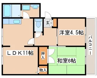 ユー・ドミール【1階】の間取り