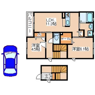 シャーメゾン大観町【2階】の間取り