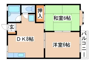 大蔵谷ハイツ【202号室】の間取り