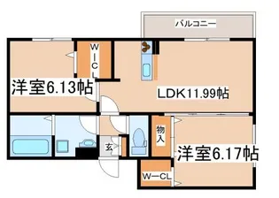 デーヴァ林崎【2階】の間取り