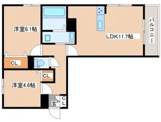 Villa le Euphoria AKASHI・OKUBOCHO【1階】の間取り