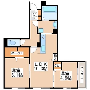 D-grace Wisteria AKASHI【203号室】の間取り