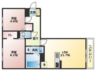 フェリーチェ明石大久保【3階】の間取り