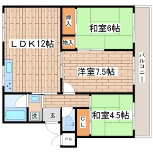 名谷6団地31号棟【3階】の間取り