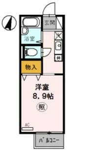 ブリュンヒルト【102号室】の間取り