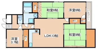 シャトー明石【201号室】の間取り