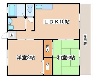 エルムハイツ【2号室】の間取り