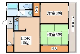 西明石サンマンション【3号室】の間取り