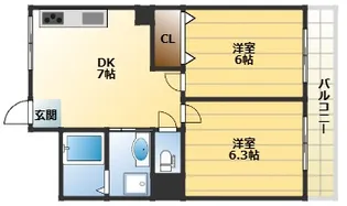 コーズ島田【4階】の間取り