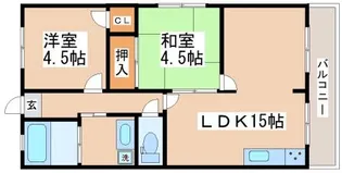 リバーサイドハイツ【2階】の間取り